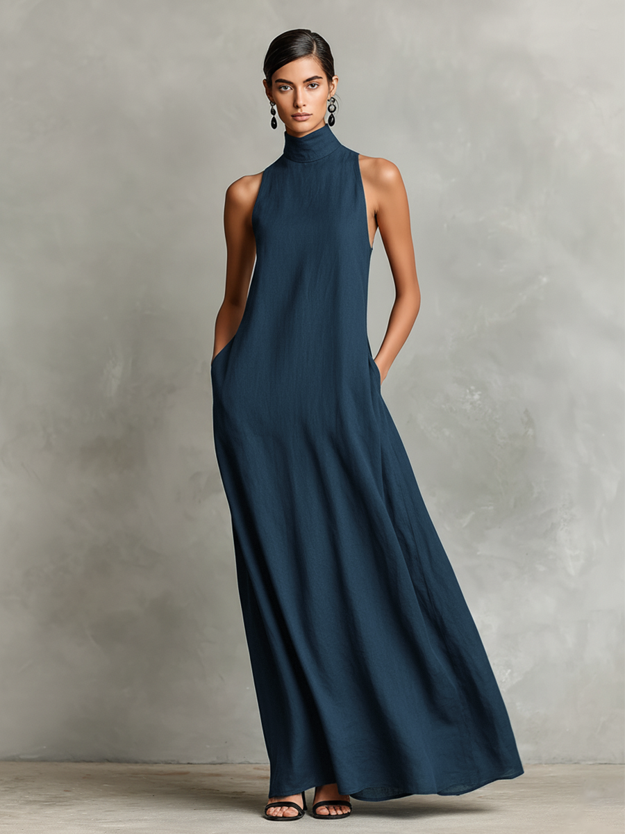 Macarena - Vestido largo negro minimalista