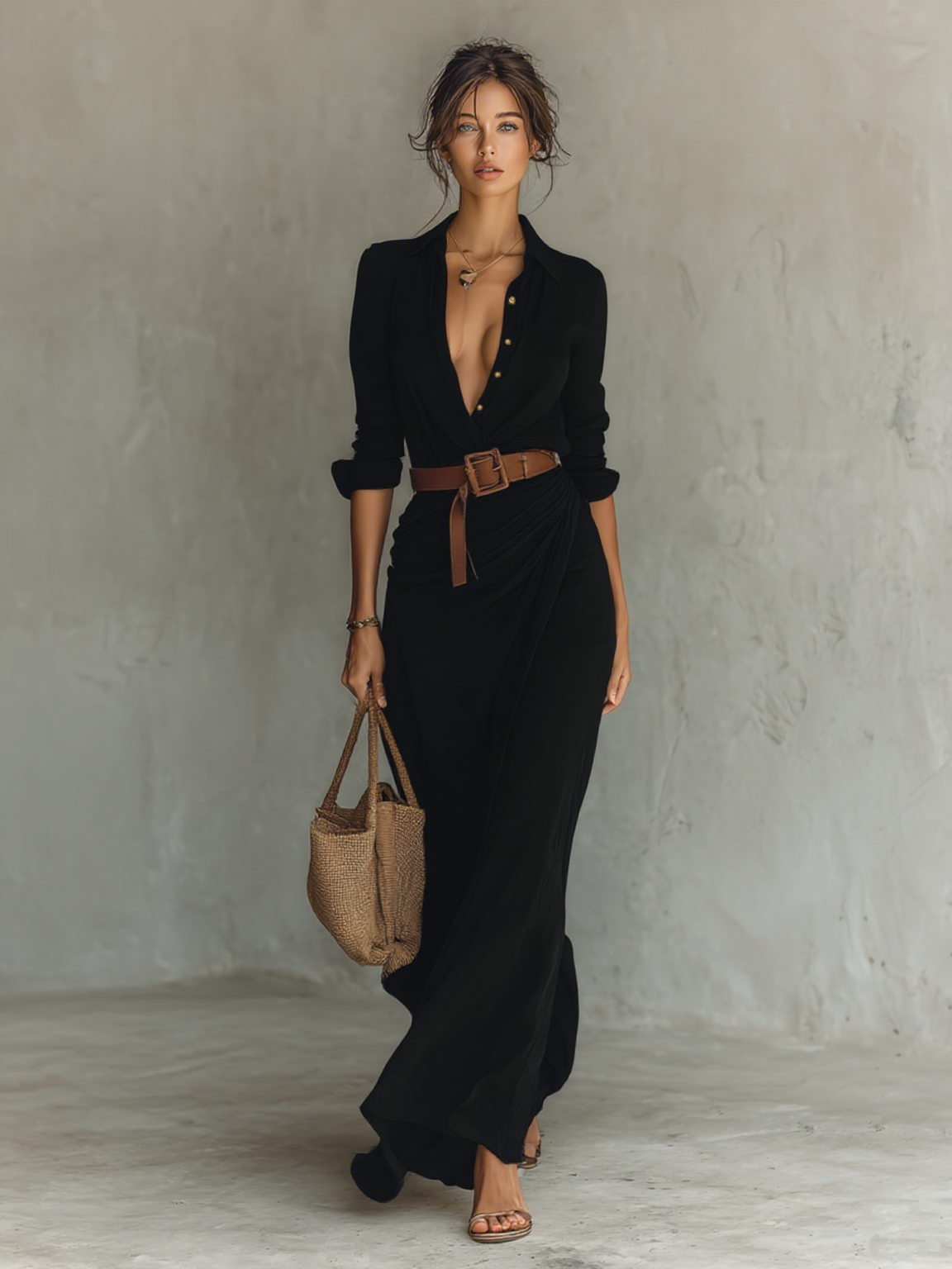 Sofia - Maxi vestido con cinturón