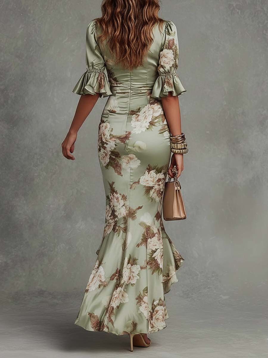 Camelia - Vestido Estampado Floral Satinado