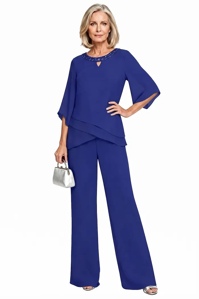 Conjunto de Pantalones Formales de Corte Suelto Sofisticado