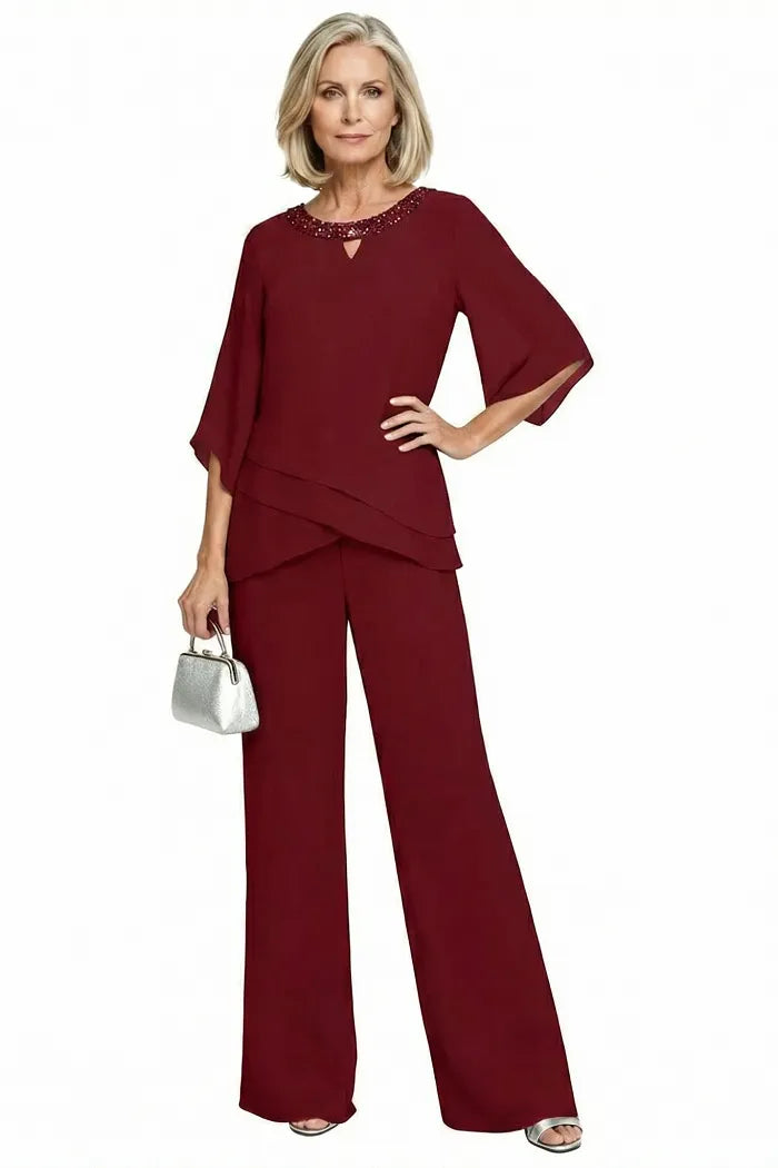 Conjunto de Pantalones Formales de Corte Suelto Sofisticado