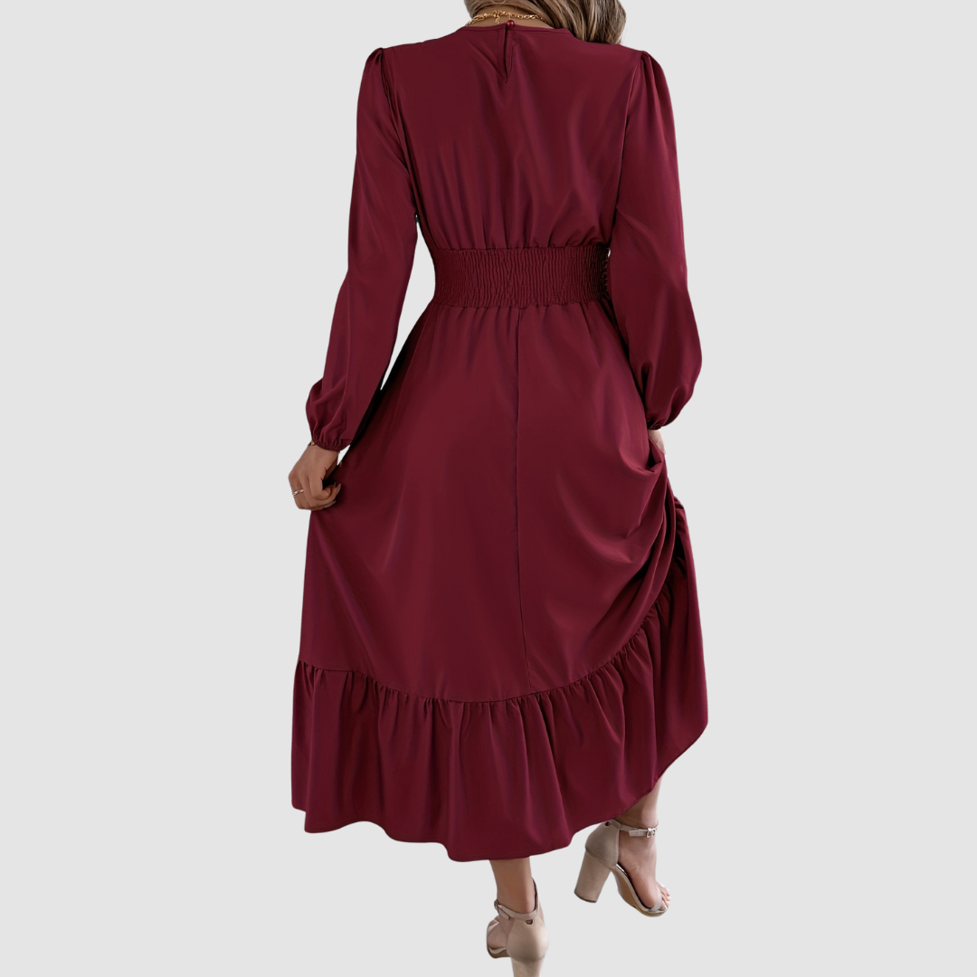 Isola Lane - Vestido midi con bajo de volantes