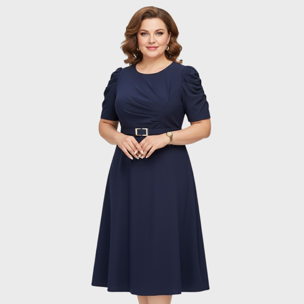 Harriet Bloom - Vestido midi fruncido de tacto suave