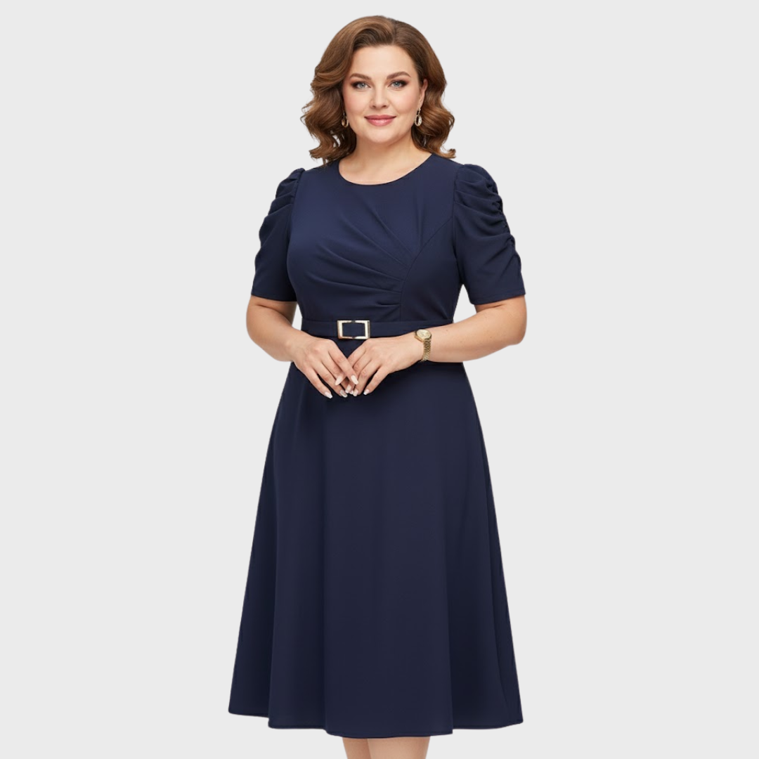 Harriet Bloom - Vestido midi fruncido de tacto suave