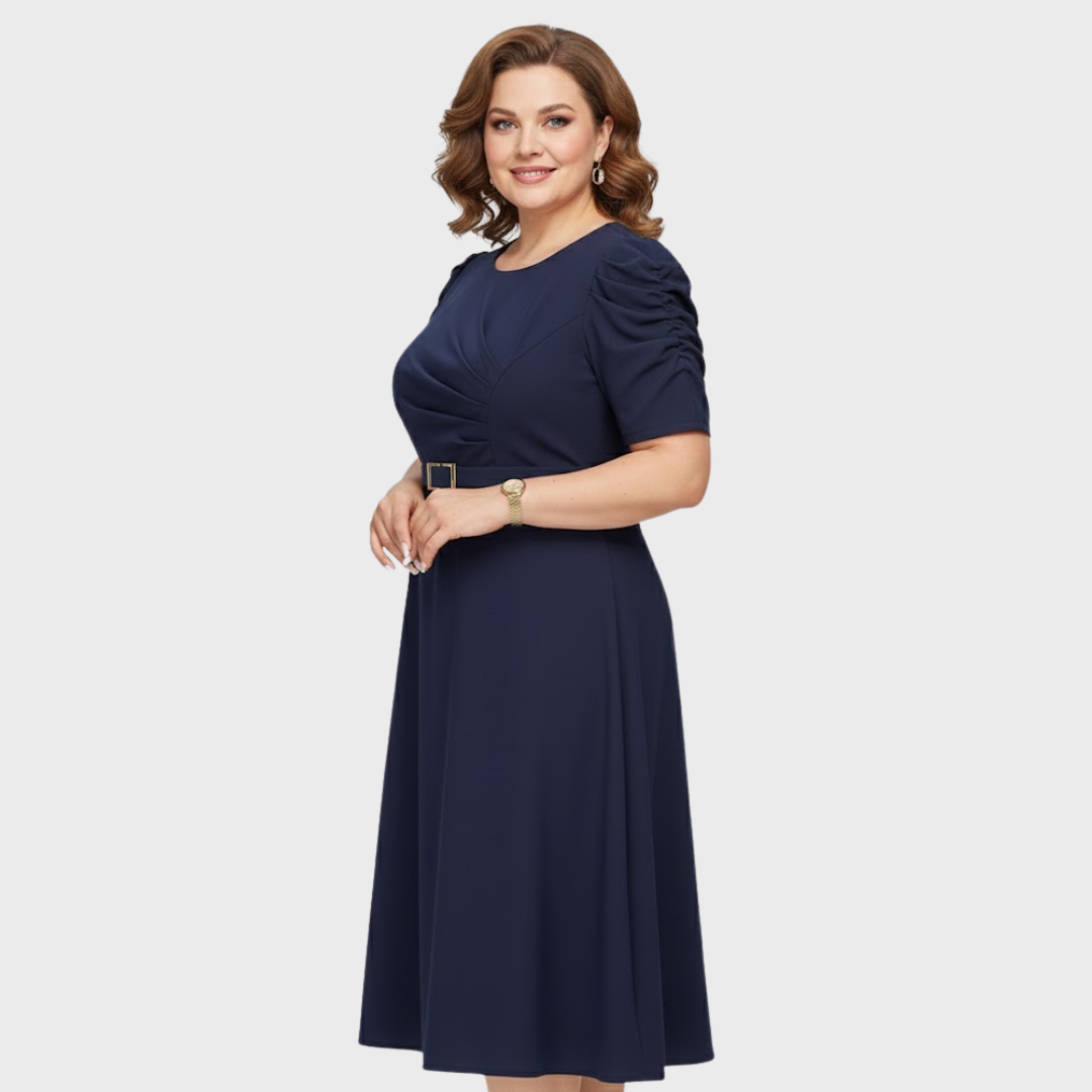 Harriet Bloom - Vestido midi fruncido de tacto suave