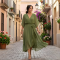 Jessica - Vestido elegante fluido con escote en V