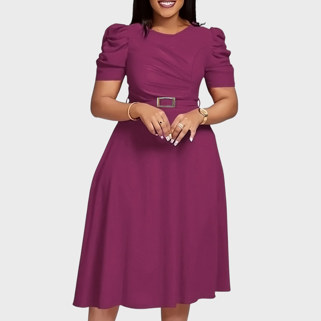 Harriet Bloom - Vestido midi fruncido de tacto suave