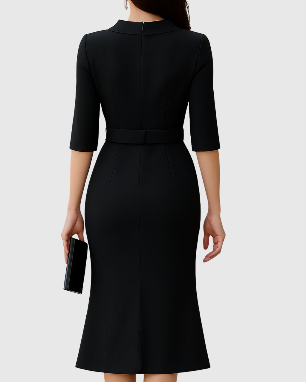Blythewyn - Vestido midi negro clásico