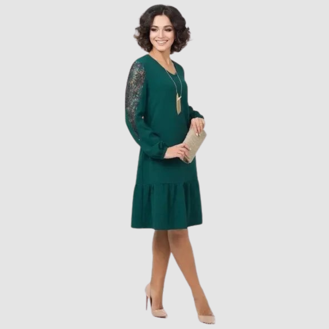 Lowri Quinn - Vestido midi con mangas de encaje