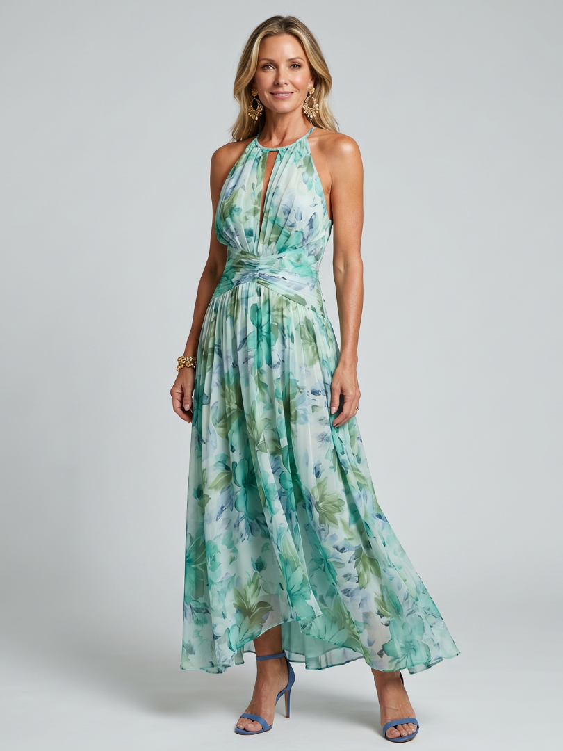 Valentina - Vestido Floral Agua