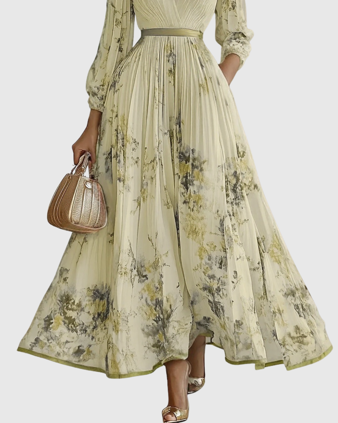 Rowella - Vestido largo plisado elegante