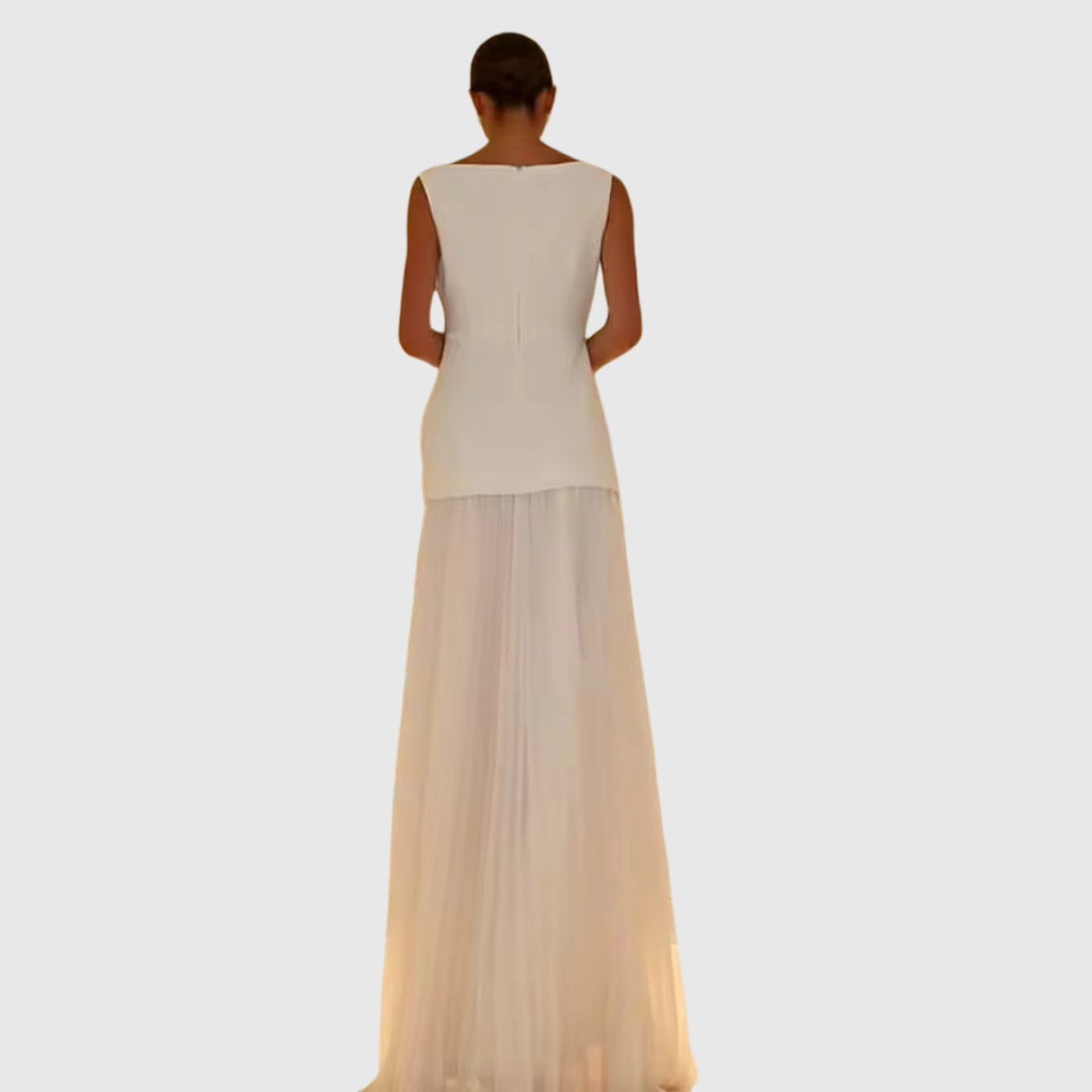 Rowina - Vestido sin mangas con falda plisada