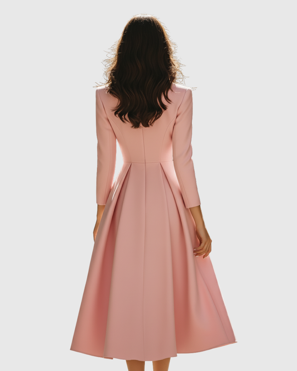 Ceryth - Vestido midi plisado estilo blazer