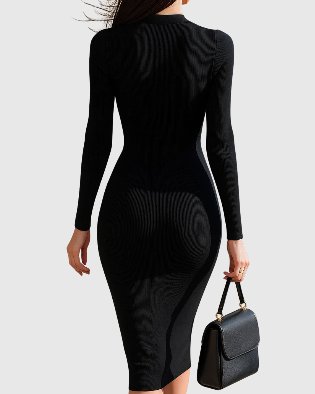 Eadwine - Vestido midi de punto acanalado con cremallera
