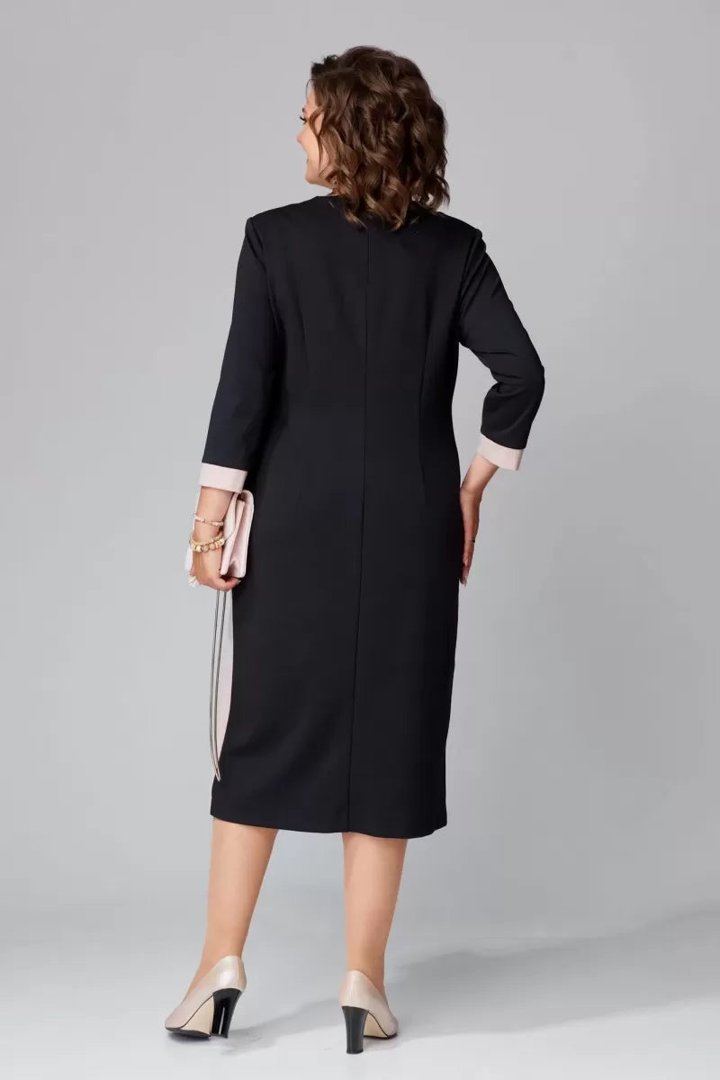 Fenna Grace - Vestido midi elegante con escote en V