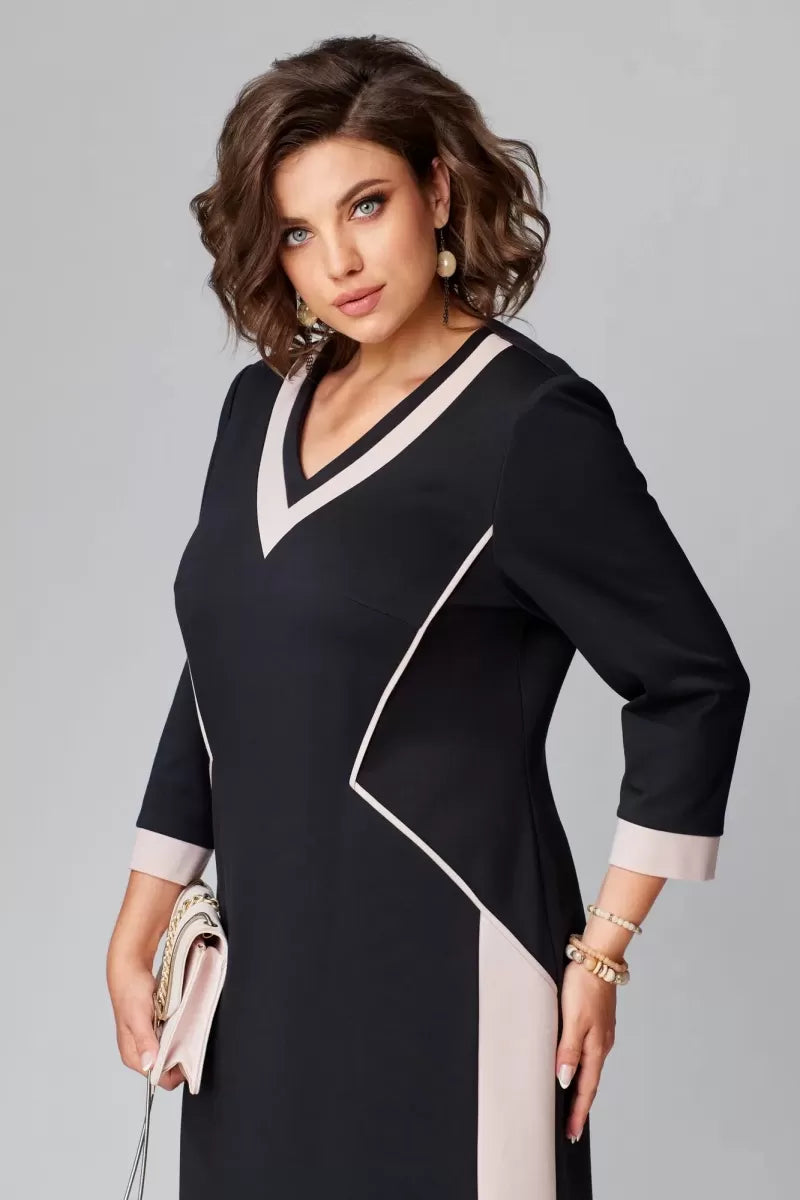 Fenna Grace - Vestido midi elegante con escote en V