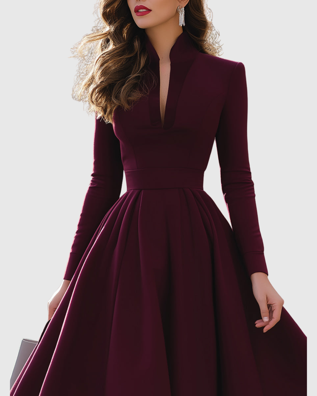 Avelina - Vestido midi con escote en V