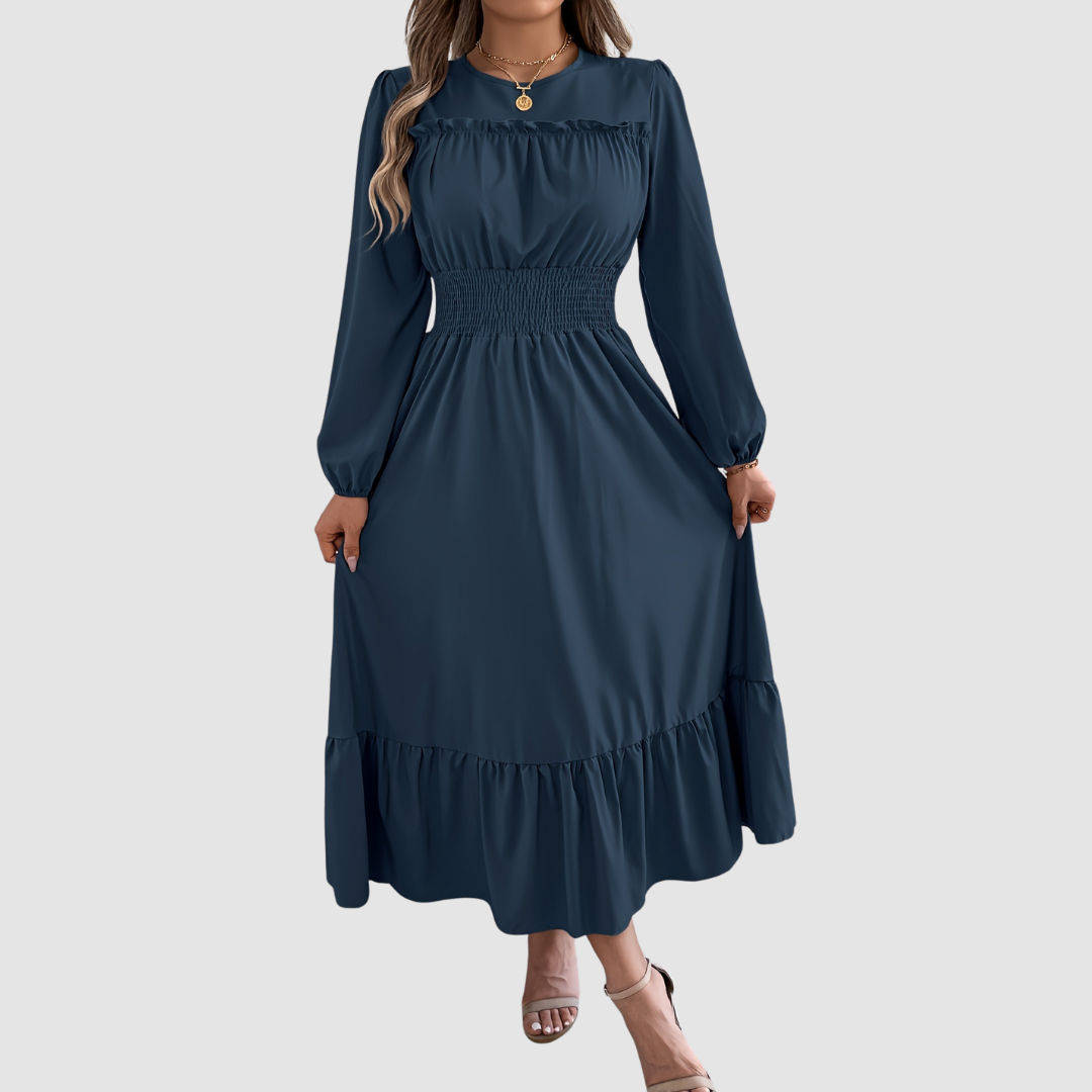 Isola Lane - Vestido midi con bajo de volantes
