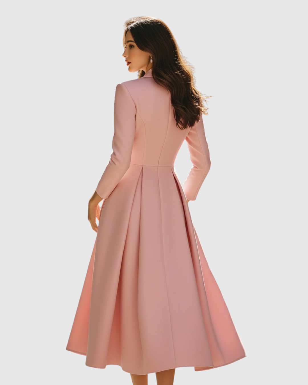 Ceryth - Vestido midi plisado estilo blazer