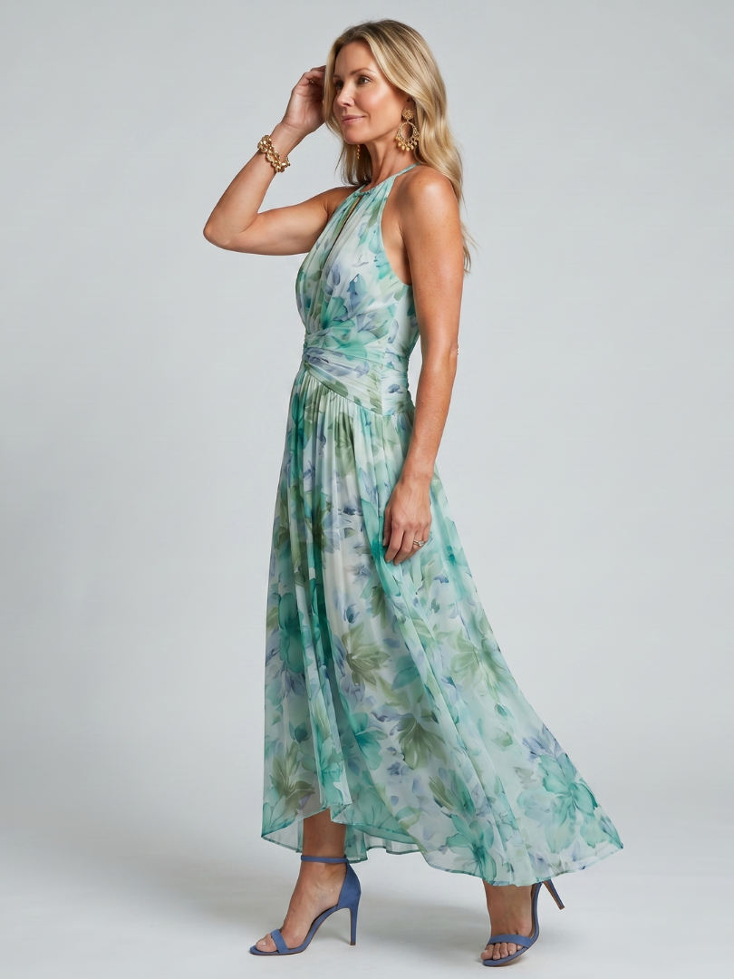 Valentina - Vestido Floral Agua