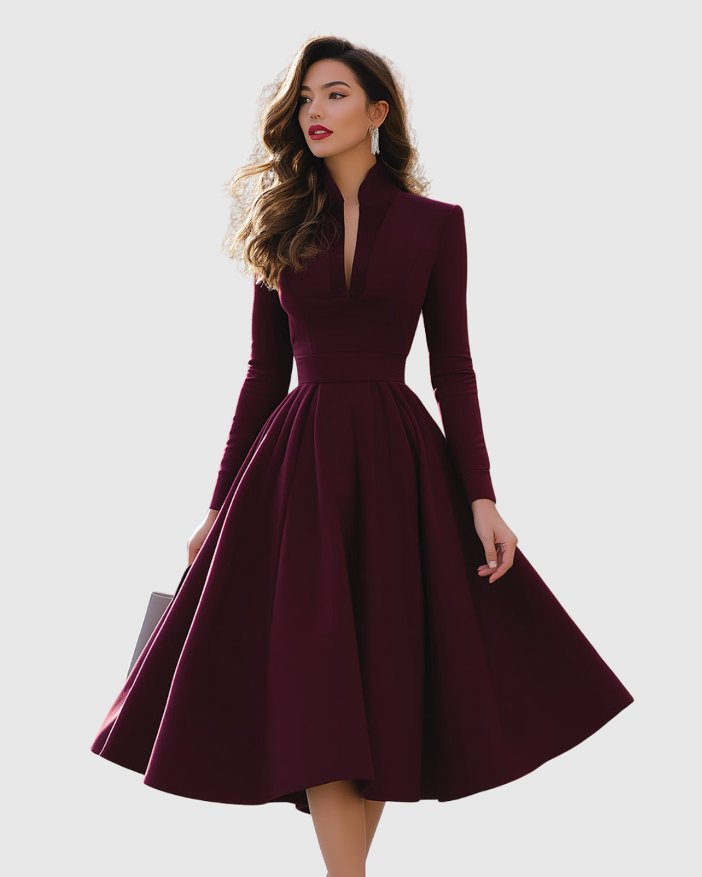Avelina - Vestido midi con escote en V