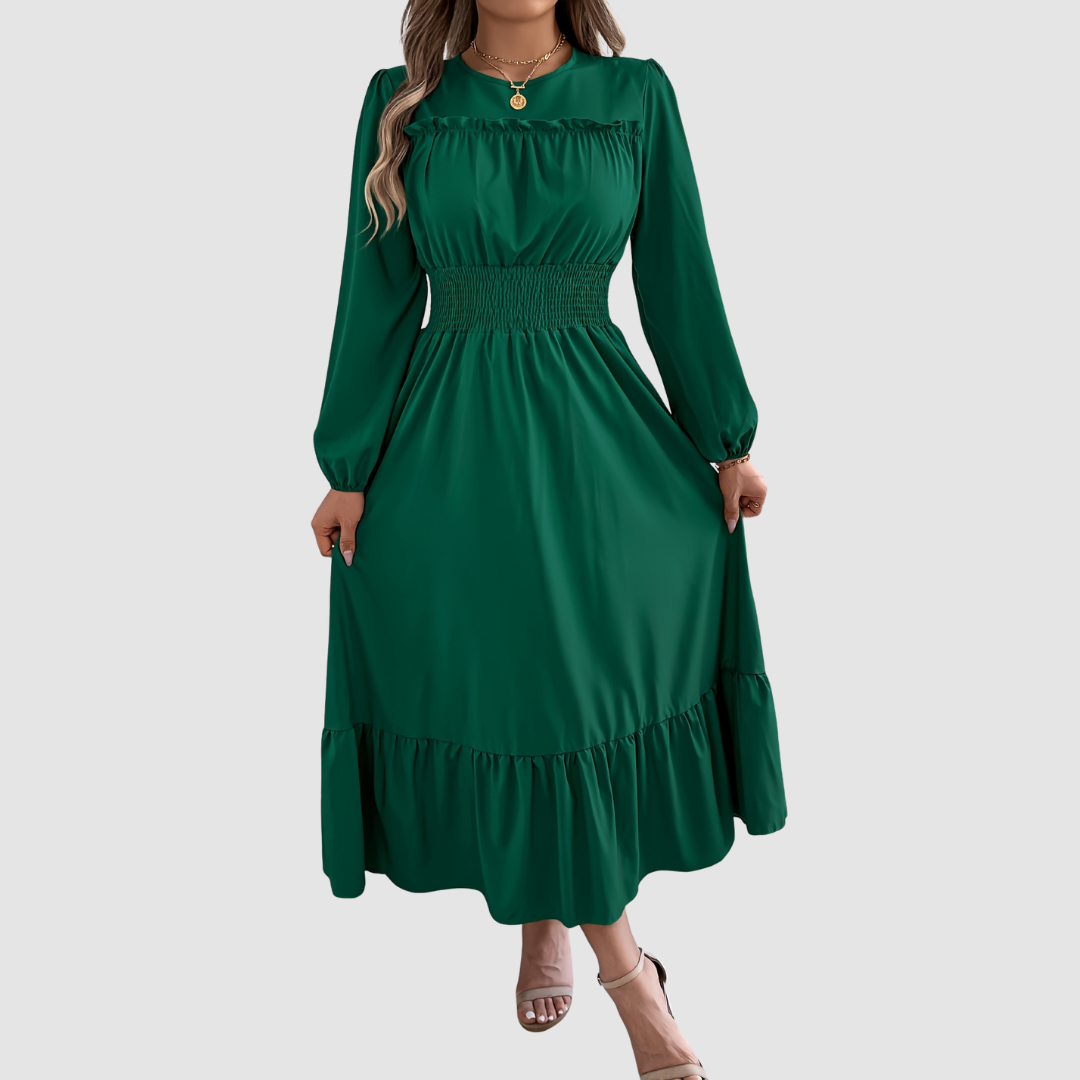 Isola Lane - Vestido midi con bajo de volantes