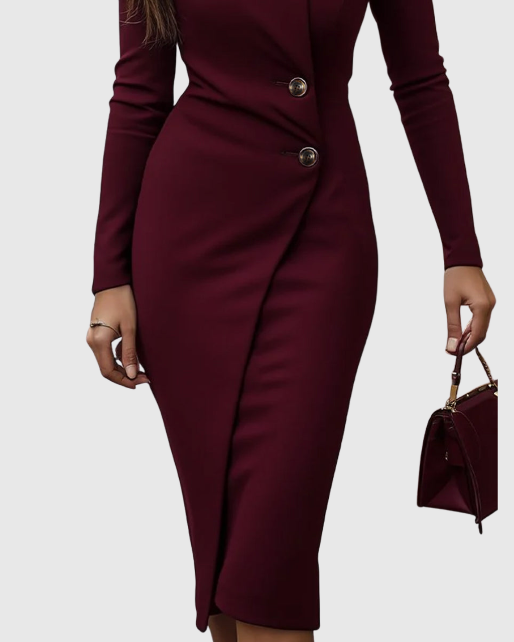 Luned - Vestido midi cruzado con botones