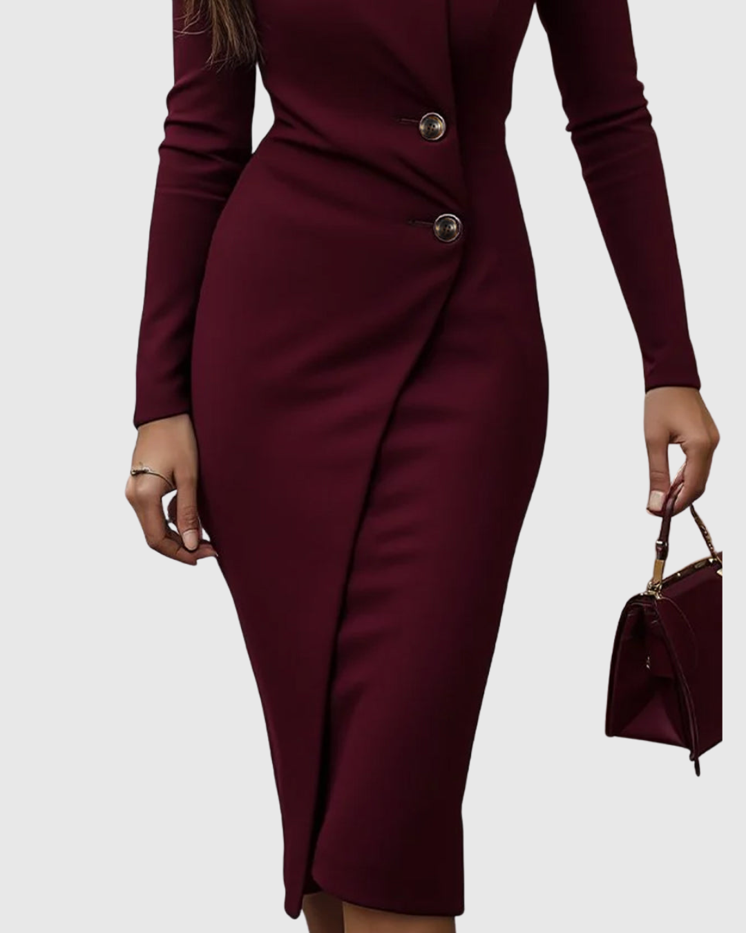 Luned - Vestido midi cruzado con botones