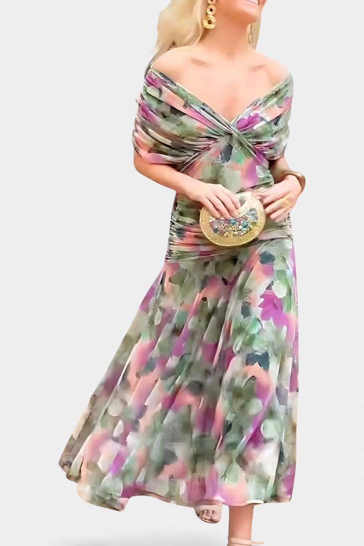 Freya - Vestido floral fluido con escote en V