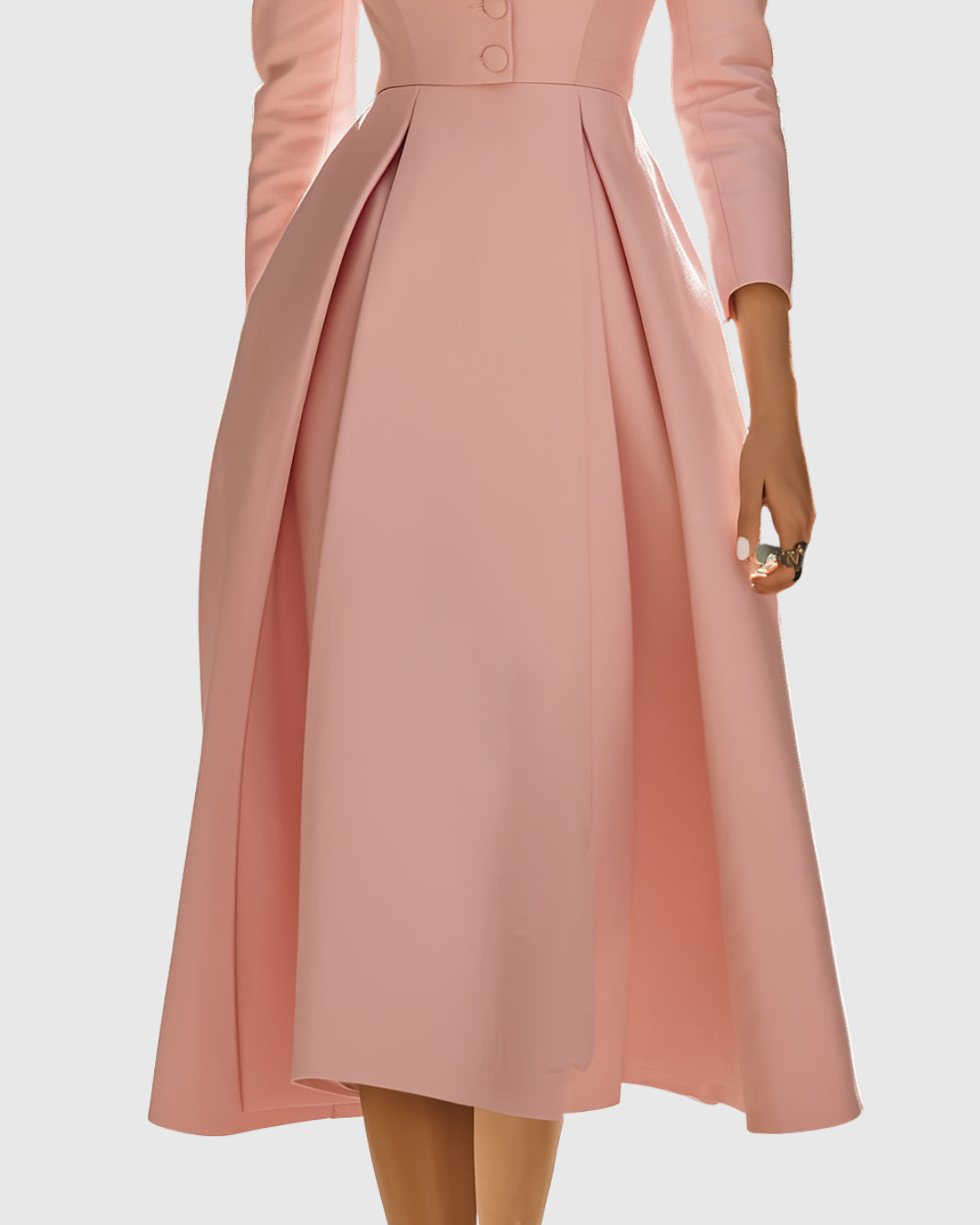 Ceryth - Vestido midi plisado estilo blazer