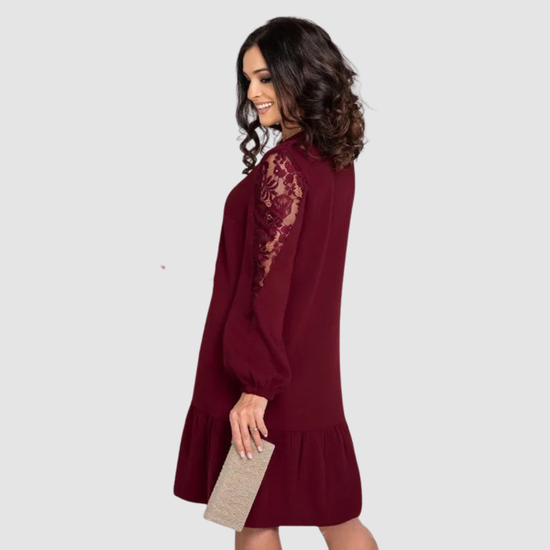 Lowri Quinn - Vestido midi con mangas de encaje