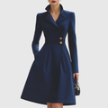 Eleanor - Vestido abrigo entallado azul marino