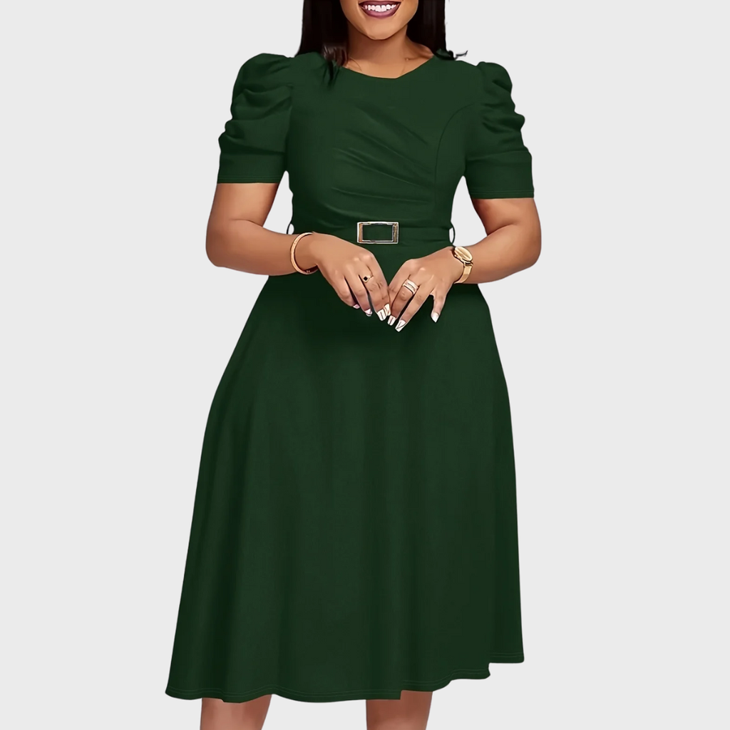 Harriet Bloom - Vestido midi fruncido de tacto suave