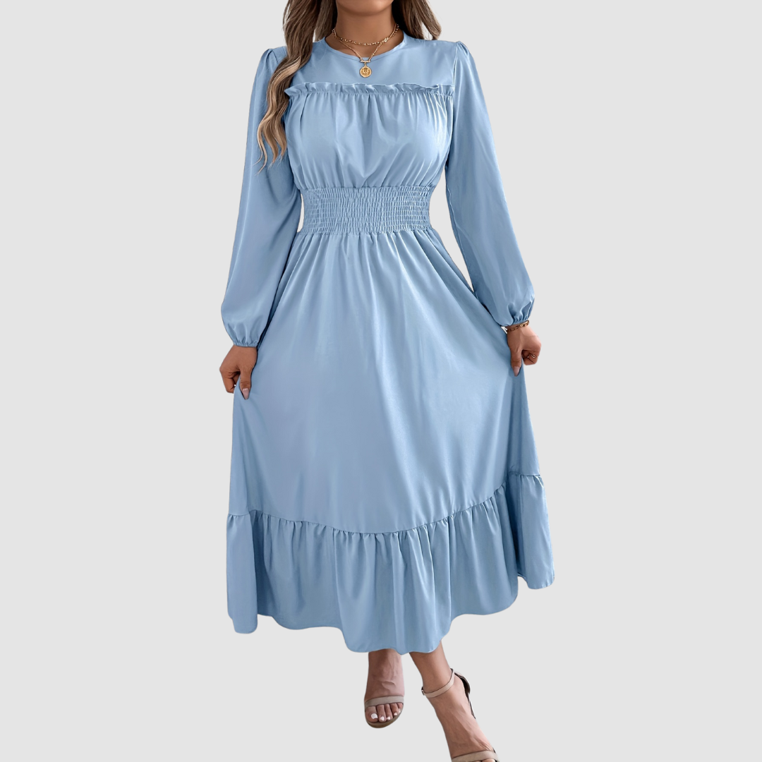 Isola Lane - Vestido midi con bajo de volantes
