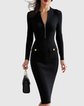 Eadwine - Vestido midi de punto acanalado con cremallera