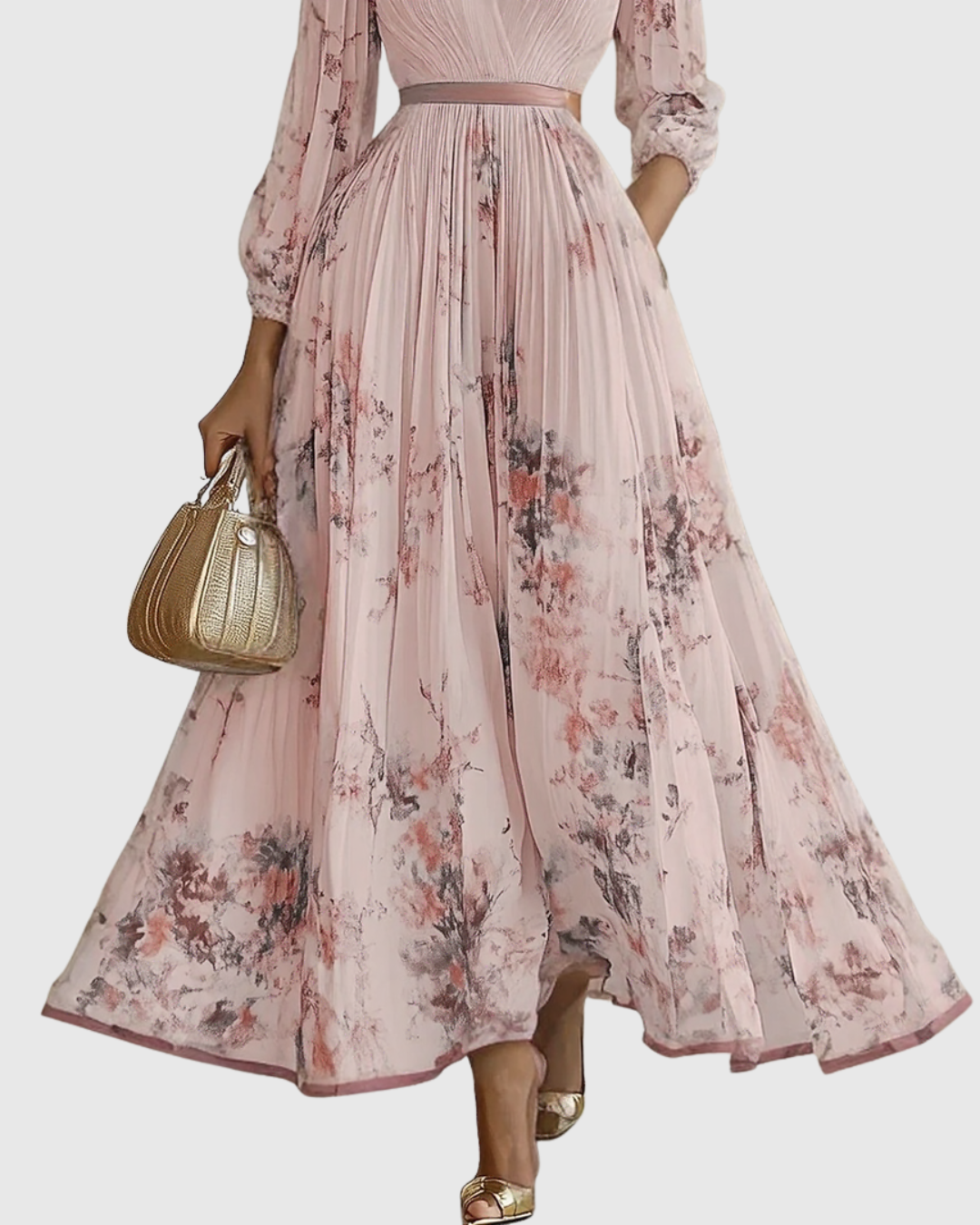 Rowella - Vestido largo plisado elegante