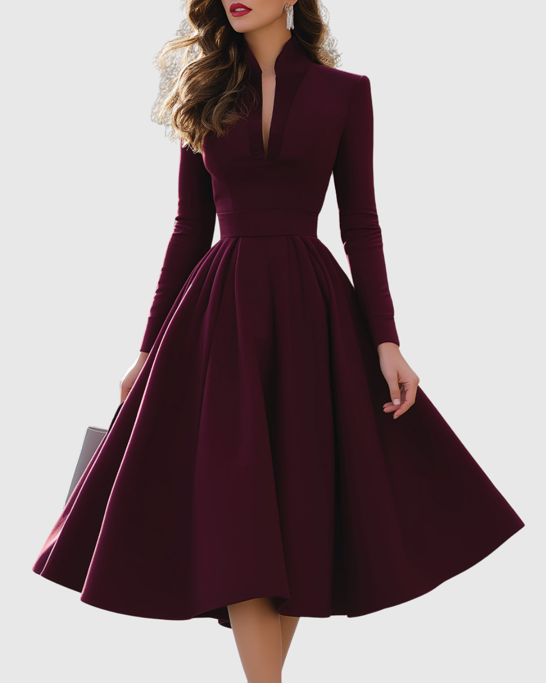 Avelina - Vestido midi con escote en V