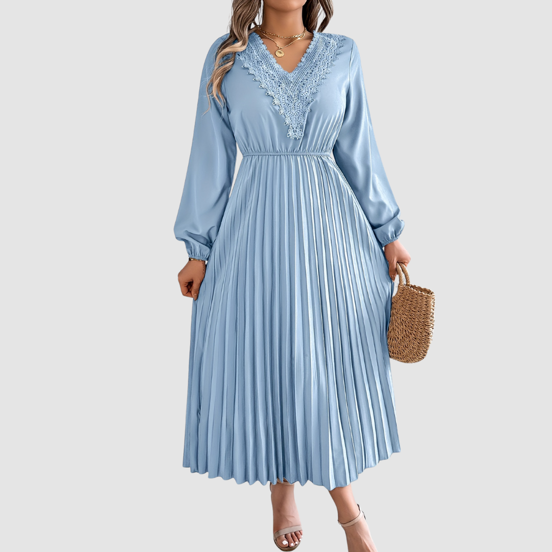 Rosalind Quinn - Vestido de línea A con escote en V de encaje