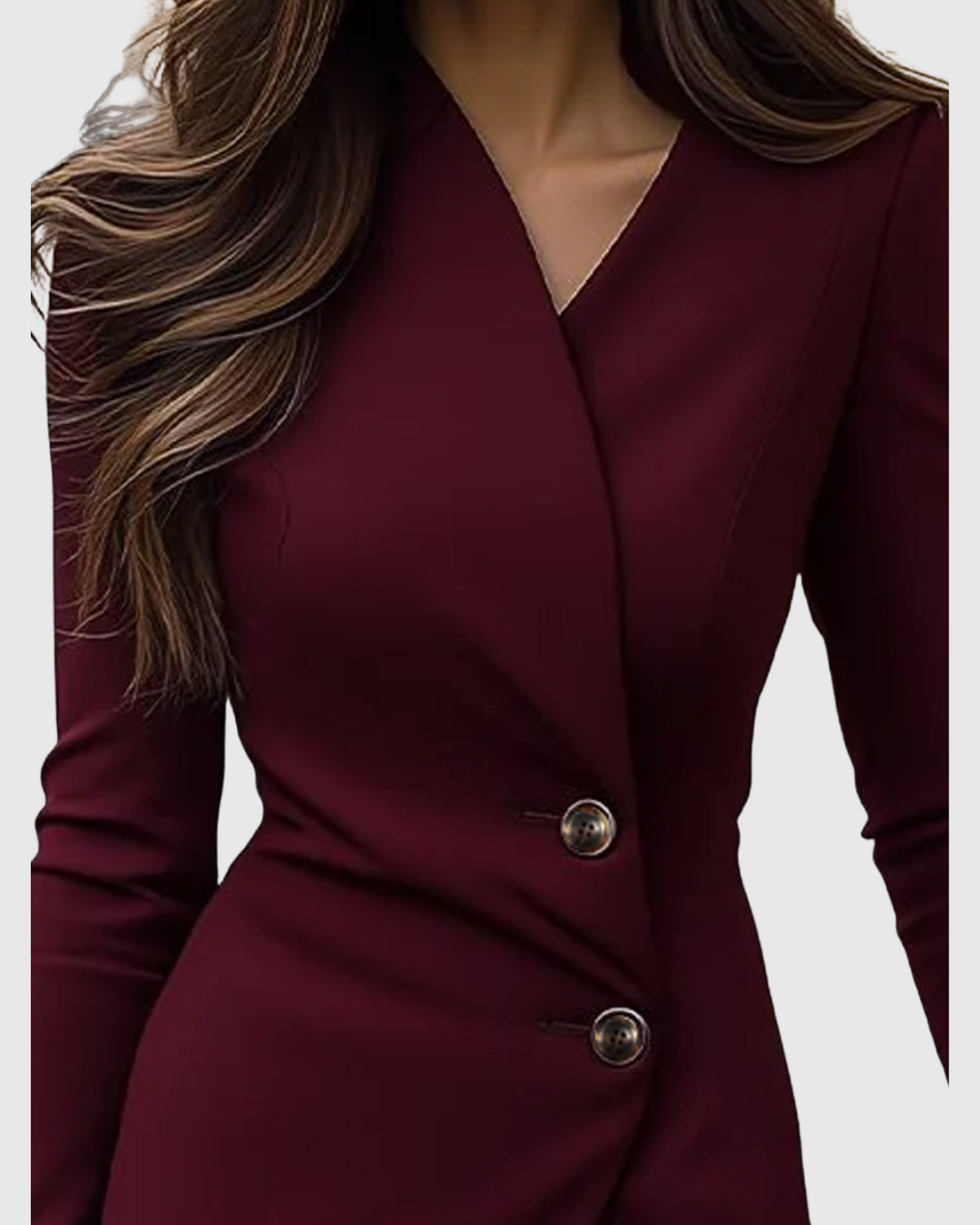 Luned - Vestido midi cruzado con botones