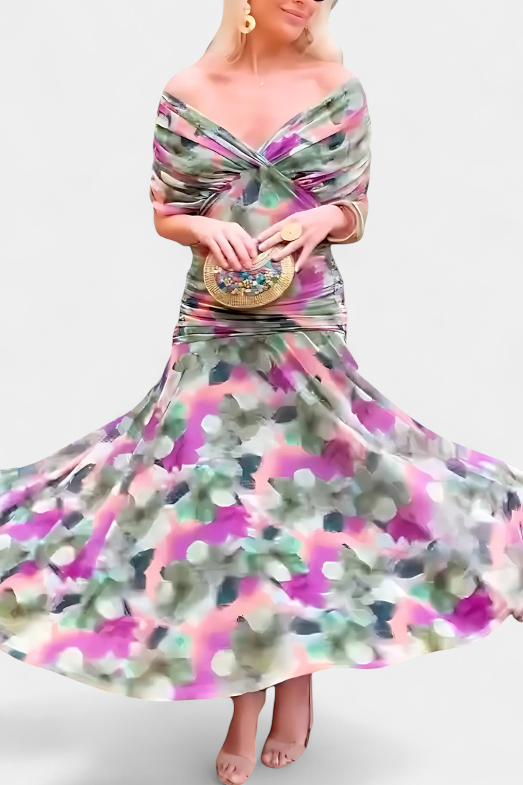 Freya - Vestido floral fluido con escote en V