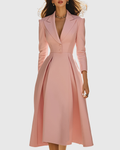 Ceryth - Vestido midi plisado estilo blazer
