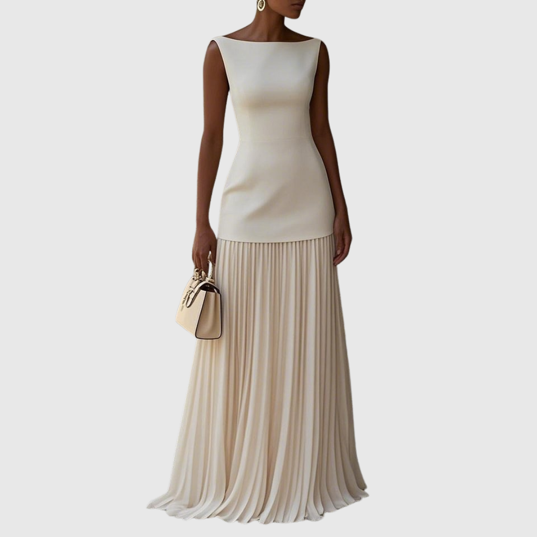 Rowina - Vestido sin mangas con falda plisada