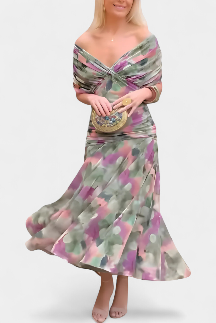 Freya - Vestido floral fluido con escote en V