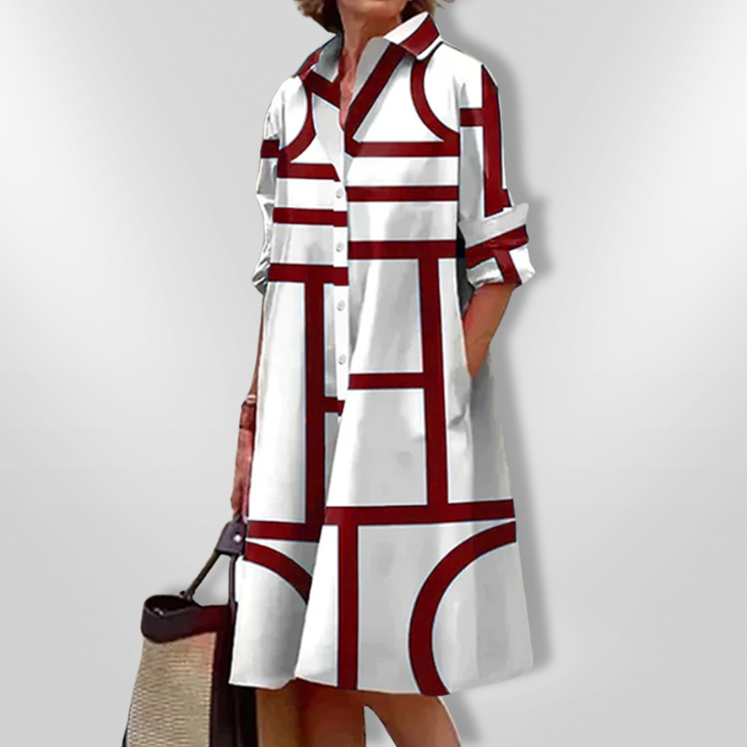Camilla - Vestido midi con estampado geométrico