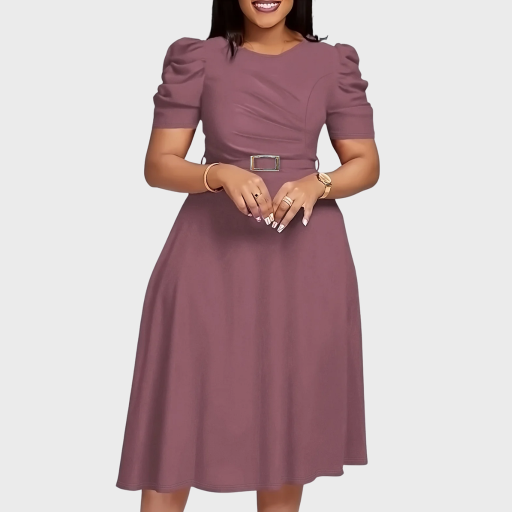 Harriet Bloom - Vestido midi fruncido de tacto suave