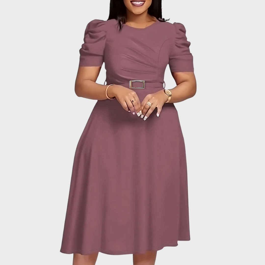 Harriet Bloom - Vestido midi fruncido de tacto suave