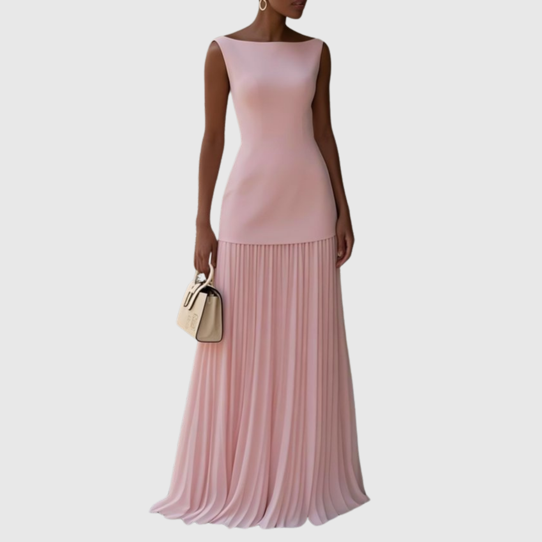 Rowina - Vestido sin mangas con falda plisada
