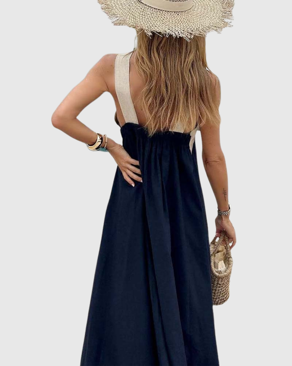 Orella - Vestido con escote cruzado al cuello