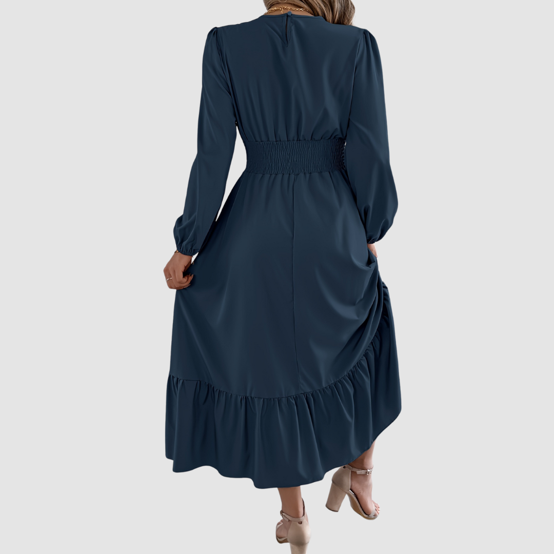 Isola Lane - Vestido midi con bajo de volantes