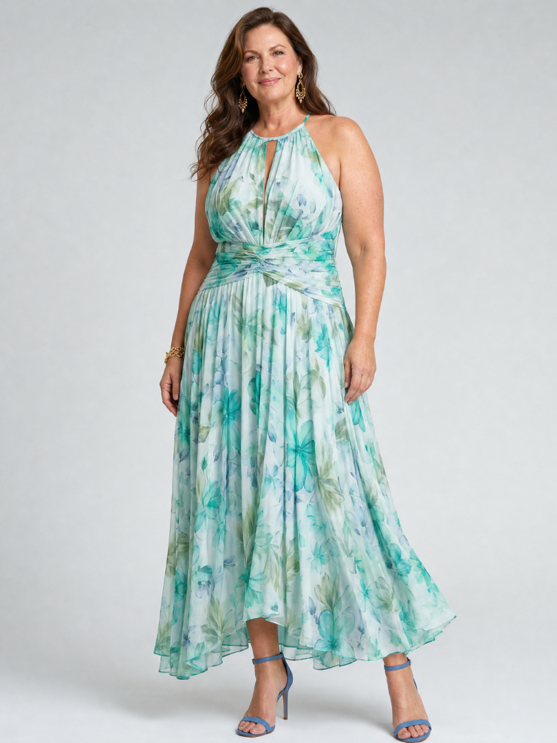 Valentina - Vestido Floral Agua